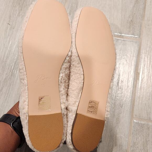 J. Crew cream sherpa ballet flats size 10 - Picture 5 of 8